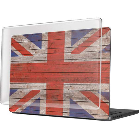 United Kingdom Flag Dark Wood MacBook Pro 14in (2021-24) Case plus Skin